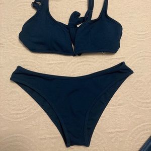 Navy Blue V- Wire Bikini